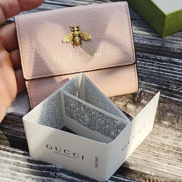 Gucci Blind For Love Blush Pink Compact Wallet With Box, Dustbag & Ribbon - Picture 11 of 12